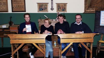 Bild: müb
Das Podium bilden (von links) der Vorsitzende des Kulturbeirats Augsburg, Korbinian Grabmeier, Maria Müller (TRAFO-Moderatorin), Ralf Volkert (Verein Kultopf) und Gesprächsleiter Michael Hehl.
