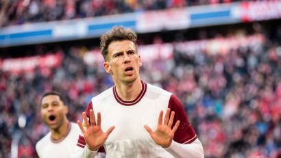 Bild: Matthias Balk/dpa
Komischer Jubel nach seinem 2:0: Leon Goretzka ist mit seiner derzeitigen Situation beim FC Bayern nicht gänzlich zufrieden.