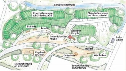 Bild: Neidl + Neidl Landschaftsarchitekten und Stadtplaner/exb
Begrünungsplan für das Baugebiet "Esperngasse".