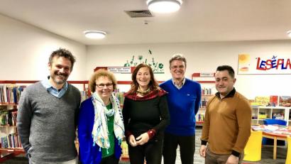 Bild: Frey/exb
Beim Bildungsgespräch im Kulturreferat (von links): Martin Frey, Brigitte Netta, Albert Schindlbeck und Daoud Shekho.