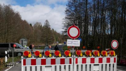 Bild: hmr
Komplett gesperrt ist der Grenzübergang Waldsassen-Eger seit Samstag 0.00 Uhr .
