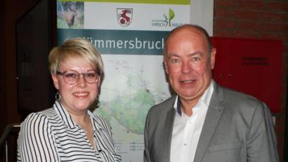 Bild: e
SPD-Herausforderin Lisa Hartinger gratuliert dem wiedergewählten Bürgermeister Roland Strehl (SCU).