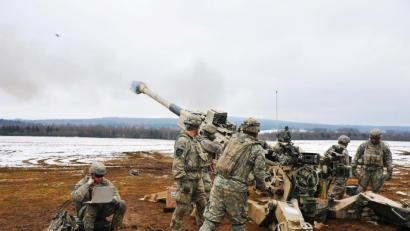 Bild: Gertrud Zach
Soldaten des 2. US-Kavallerieregiments üben im Winter in Grafenwöhr.