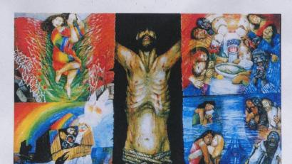 Bild: rn
Kunsterzieher und Theologe Sieger Köder hat das Hungertuch als Bilderbibel für die österliche Bußzeit geschaffen.