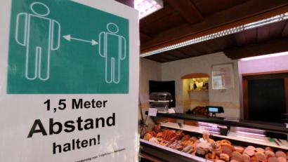 Bild: Stephan Huber
Abstand halten gilt auch in den Metzgereien.