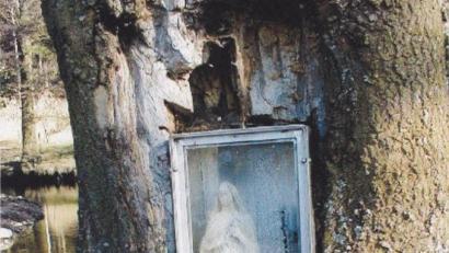 Bild: tu
Das Bild zeigt die Marienstatue an der Unglücksstelle am Zottbach bei der unteren Bartlmühle.