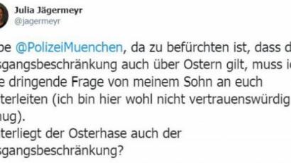 Bild: Twitter.com/jagermeyr
Darf der Osterhase trotz Ausgangsbeschränkung raus?