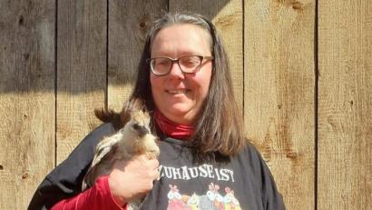 Bild: privat
Brigitte Kuhn: "Zuhause ist, wo meine Hühner sind."