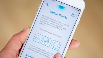 Bild: Matthias Balk
Die Anwendung „Corona-Datenspende“ vom Robert Koch-Institut (RKI). Foto: Matthias Balk/dpa