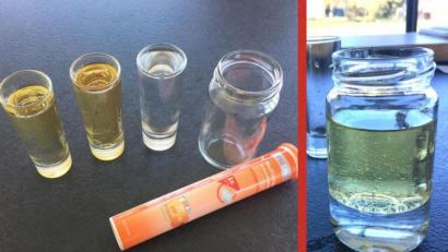 Bild: exb
Das Experiment erinnert ein bisschen an Lavalampen. Was passiert, wenn man Öl und eine farbige Brausetablette in ein Glas Wasser wirft? Probiert es aus.
