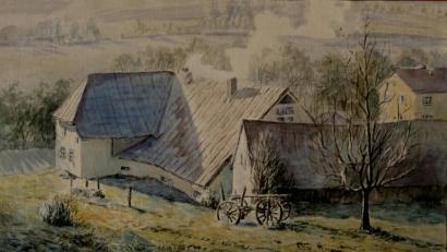 Bild: pi
Das alte Haus der Familie Schultes von Norden her, gemalt vor vielen Jahren von Reinhold Schultes, Kunstmaler und Bruder von Max Schultes.