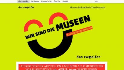 Screenshot: esc
In grellem Grün und mit einem schwarz-roten Smiley werden die Besucher auf der neuen Internetseite der Museen im Landkreis Tirschenreuth begrüßt.