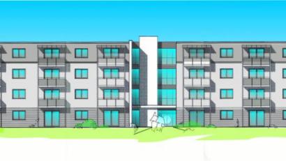 Grafik: Architekturbüro Rembeck und Partner/njn
Nach Plänen des Architekturbüros Rembeck und Partner soll das Mietwohnhaus mit 32 Wohnungen an der Kemnather-Straße entstehen.