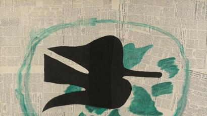 Bild: © VG Bild-Kunst, Bonn 2020 - Foto: Galerie Boisserée, Köln/exb 
Es ist Braques wohl bekanntestes Werk: "L`oiseau dans le feuillage", der Vogel im Blattwerk. Die Farblithographie aus dem Jahr 1961 wäre in diesem Sommer im ACC zu sehen gewesen.