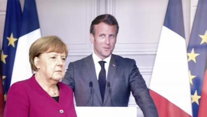 Bild: Kay Nietfeld/dpa
Bundeskanzlerin Angela Merkel nach einer gemeinsamen Videokonferenz mit Frankreichs Präsident Emmanuel Macron.