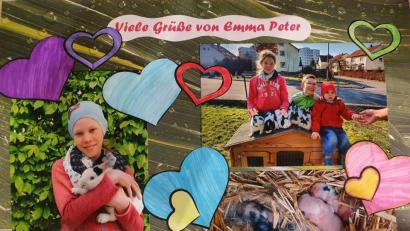 Bild: exb
Mit einer Fotokollage gestaltet die Neustädter Realschülerin Emma Peter aus Tirschenreuth ihren Brief an einen Senioren.