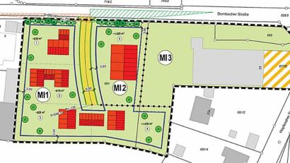 Repro: sck
Der Plan für das Mischgebiet Neukam an der Dornbacher Straße.