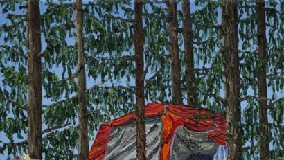 Bild: Katharina Gierlach/exb
"Heimlich III" nennt Künstlerin Katharina Gierlach dieses Bild, das nach Eindrücken im Hambacher Forst entstand.Es ist Teil der für September in Pfreimd geplanten Ausstellung.