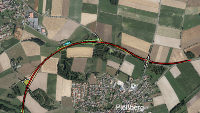 Bild: Staatliches Bauamt Amberg-Sulzbach/exb
Der Spatenstich für die Ortsumgehung von Plößberg ist am Dienstag, 14. August. Die drei Kilometer lange Ortsumgehung ist der letzte nicht ausgebaute Abschnitt der Verbindungsachse A 93 – Tschechien. Bis 2020 soll die Straße komplett fertig sein, der erste Teil bereits Ende diesen Jahres.