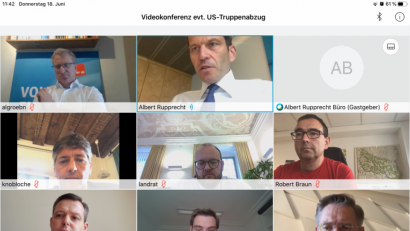 Bild: exb
Politiker aus der Region machen sich bei einer Videokonferenz mit Thomas Silberhorn für den Truppenübungsplatz Grafenwöhr stark.