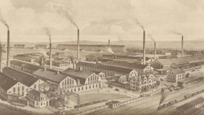 Repro: Schott AG/exb
So sah das Mitterteicher Glaswerk 1930 aus, als es von Schott übernommen wurde. Damals wurden hier vor allem Brillengläser hergestellt – zum Kriegsende 1945 änderte sich alles.