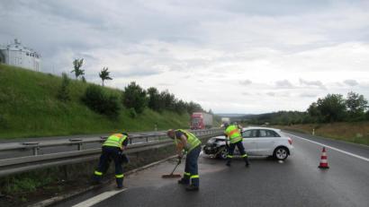 Bild: Manfred Raab/exb
Starker Regen war die Ursache für einen Unfall, der sich am Freitag auf der A6 bei Wernberg-Köblitz ereignete.