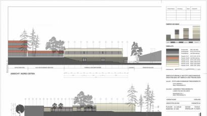 Bild: Plan: Architekturbüro Kastl
Hier zwei Ansichten der neuen Turnhalle.