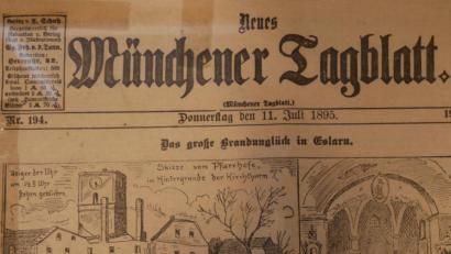 Bild: gz
Sogar das Münchner Tagblatt berichtete 1895 über die 160 abgebrannten Gebäude und 1500 Obdachlosen in Eslarn.