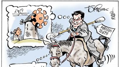 Bild: Karikatur Tomicek
Söder im Kampf gegen Covid