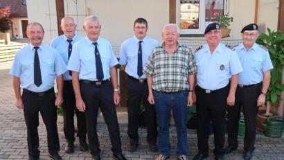 Bild: exb
Mitglieder der Feuerwehr Freihung und der Soldaten- und Reservistenkameradschaft Freihung gratulieren dem Jubilar zum runden Geburtstag (von links): Karl Luber, Josef Amann, Josef Götz, Richard Pröm, Günther Ernst, Norbert Bücherl und Gerhard Lindthaler.