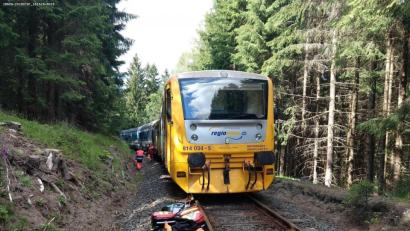 Bild: Staatliche Eisenbahnverwaltung Tschechiens (S·DC)/dpa 
Rettungskräfte inspizieren am Unglücksort die Züge, die miteinander kollidiert sind.
