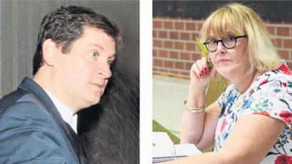 Bilder:  Gabi Schönberger
Bau- und Planungsdezernent Oliver Seidel (links) und Stadtkämmerin Cornelia Taubmann geraten beim Thema Europaberufsschule in eine Grundsatzdiskussion.