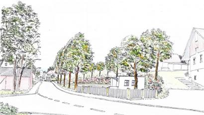 Repro: ld
So soll der Platz nach der Vorstellung des Landschaftsarchitekten Albrecht Strohn einmal aussehen, wenn das Gebäude abgerissen ist.