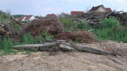 Bild: rha
Bei Baggerarbeiten an der Vilsbrücke werden uralte Eichenpfähle gefunden, die vermutlich von einer alten Holzbrücke über die Vils stammen und die die Stadt Vilseck vor der Entsorgung retten konnte.
