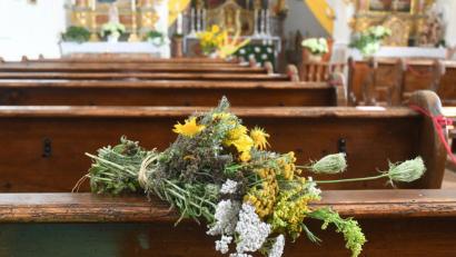 Bild: Gabi Schönberger
Coronabedingt stand das Kräuterbuschen-Binden auf der Kippe. Mehrere Michldorfer haben auf eigene Faust Kräuter und Blumen gepflückt und nun zu insgesamt 120 Büschen gebunden.