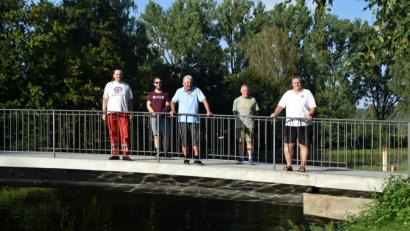 Bild: hcz
Auf der Brücke im Stadtbad planen (von links) Benjamin Hahn, Johannes Lang, Hans Forster, Andreas Baierl (beide Stadtbad-FV) und Roland Blaschke.