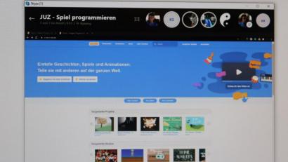 Bild: Kunz
Kursleiter und Kursteilnehmer sahen sich nur auf kleinen Bilder im rechten oberen Teil des Monitors.