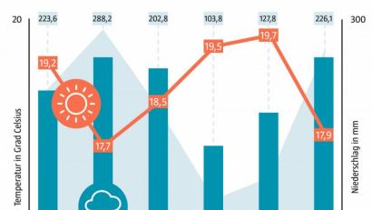 Grafik: NT/AZ
Bei weitem nicht mehr so trocken und heiß wie die beiden vergangenen Jahre präsentierte sich der Sommer 2020.