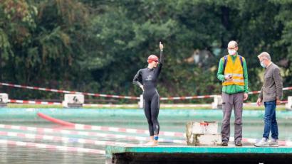 Bild: Philipp Jander/exb
Marlene Gomez Islinger am vergangenen Samstag beim Start in Weiden. Diesen Samstag geht sie bei der Triathlon-WM über die Sprintdistanz in Hamburg an den Start.