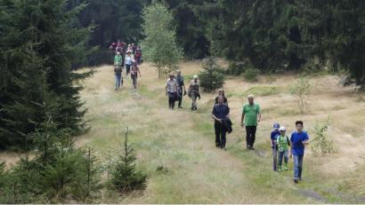 Bild: mmj
Für die Kinder, aber auch für Erwachsene, war die Wanderung über das Hochfelsplateau zum Böhmerwaldaussichtsturm ein echter Streifzug durch die Natur.