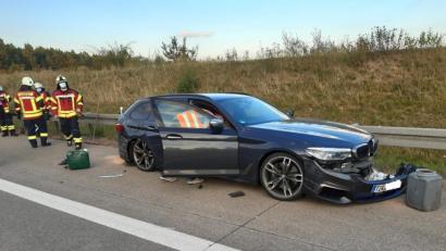 Bild: THW Nabburg/exb
Ein Reifenplatzer war der Auslöser für diesen Unfall auf der A 6.