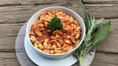 Bild: Michael Schiffer 
Pasta macht glücklich: Statt der Gnocchetti passen auch kurze Makkaroni.