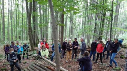 Bild: exb/Stevens
Monatelang hatte es wegen der Ansteckungsgefahr keine Veranstaltung mehr beim Stammtisch Initiaktivkreis mehr gegeben. Nun soll es wieder regelmäßig Treffen geben. Den Anfang machte eine Exkursion in das Naturwaldreservat Teichelberg.