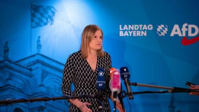 Bild: Sven Hoppe/dpa
Katrin Ebner-Steiner, Vorsitzende der AfD-Fraktion im bayerischen Landtag,