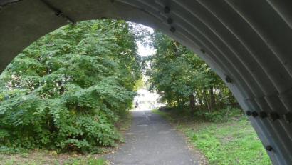 Bild: rn
Von den Einkaufsmärkten in der Kirchenthumbacher Straße aus führt eine Unterführung der B 470 in Richtung Rußweiherbad. Bürgermeister Marcus Gradl beklagt, dass Marktkunden trotzdem die viel befahrende Bundesstraße queren.