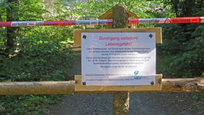 Bild: ow
Schild bei der Absperrung am Rauhen Kulm