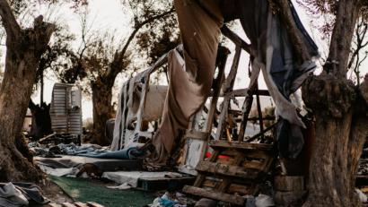 Bild: Dominik Lenz
Das Flüchtlingslager auf Lesbos: Drei Amberger packen vor Ort an. Hier: das abgebrannte Camp Moria.
