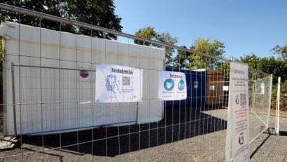 Bild: Stephan Huber
Neue Corona-Teststrecke des Gesundheitsamtes.