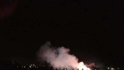 Bild: gi
23 Böllerschützen aus Moosbach und Eslarn nahmen am Feuerblumenschießen teil.