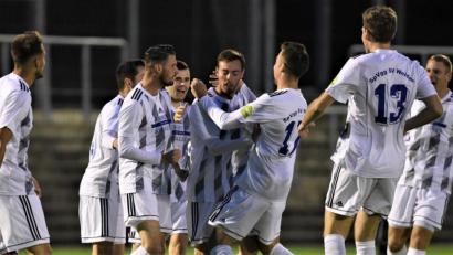 Bild: Büttner, Gerhard
Seine Kollegen feiern Michael Busch (Mitte) für sein Führungstor gegen Tegernheim.